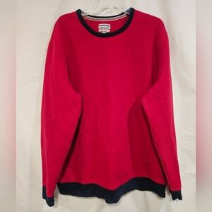 ❤️💙 Lands End Red Crewneck Sweatshirt with Black Trim